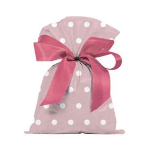Saco De Presente Perola 372 Poa Rosa 30x45cm 50un.-1200100030